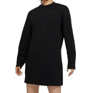 Nike Sportswear Womens Tech Fleece Long Sleeve Dress Black Size Small DD5626-010